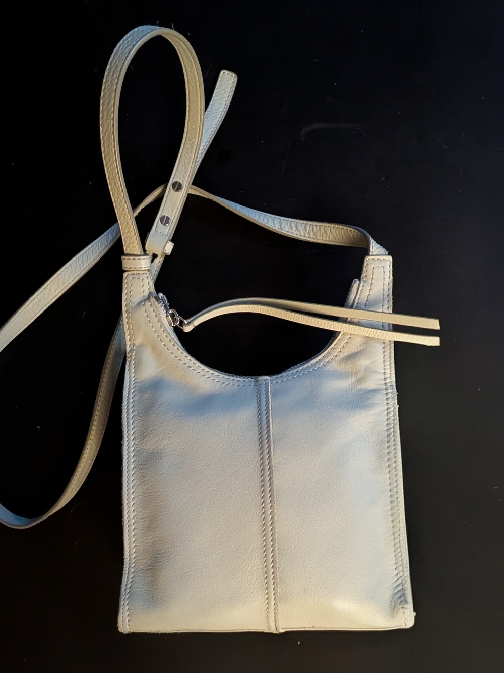 Lucky Brand Dina Leather Crossbody Bag in "Sea Foam" Light Pastel Blue-Green - Picture 5 of 12